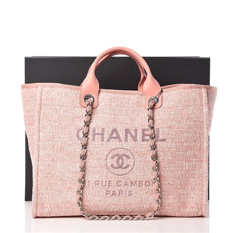 chanel pink cotton tote|chanel deauville pink bag.